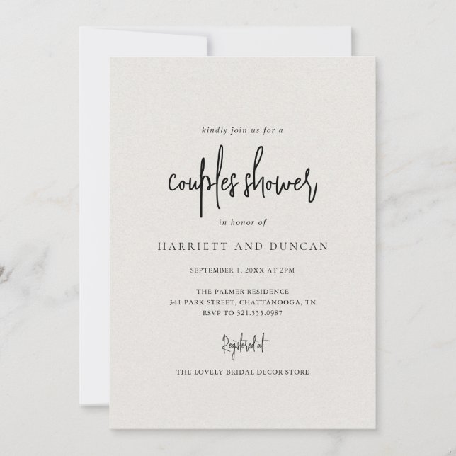 Timeless Neutral Beige Elegant Wedding Invitation (Front)