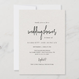Timeless Neutral Beige Elegant Wedding Shower Invitation