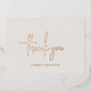 Timeless Neutral Beige Elegant Wedding Thank You