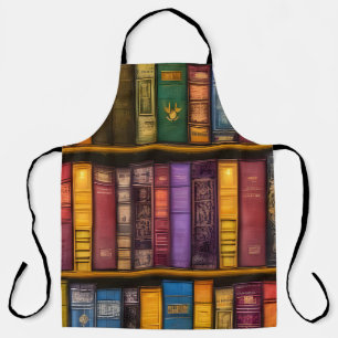 Timeless Old Books On Shelf Apron