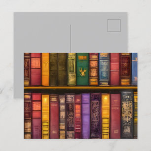 Timeless Old Books On Shelf Postcard