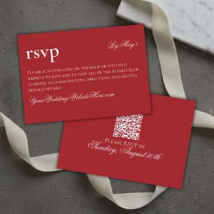 Timeless Old Money Red Wedding QR RSVP Card