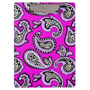 Timeless  Paisley on Hot Pink  Background Clipboard