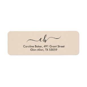 Timeless -- Pastel Ivory Script Font Address Label