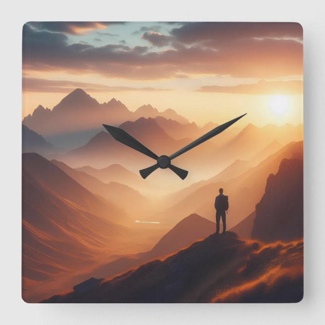 Timeless Peace Square Wall Clock (Front)