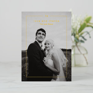 Timeless Photo Modern Wedding Foil Thank You Card