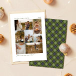 Timeless Plaid Christmas Family 7 Photo Collage Holiday Card<br><div class="desc">Timeless family photo collage Christmas card with seven photos on the front and space for your personalised message and names. The back features a classic green plaid.</div>