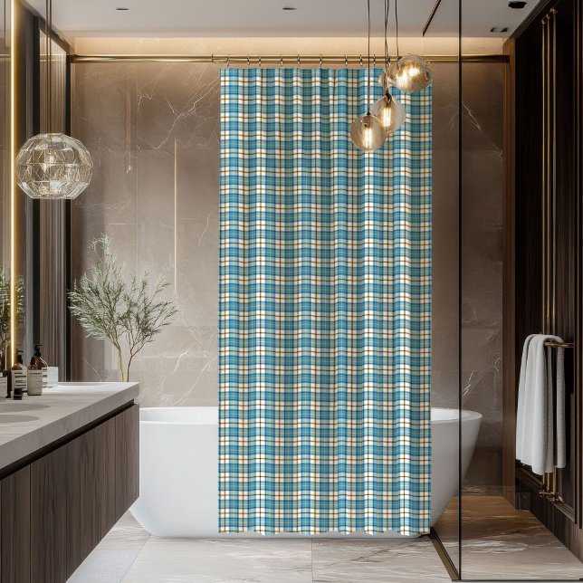 Timeless Plaid Shower Curtain – Gift for Men (Timeless Plaid Shower Curtain – Gift for Men)