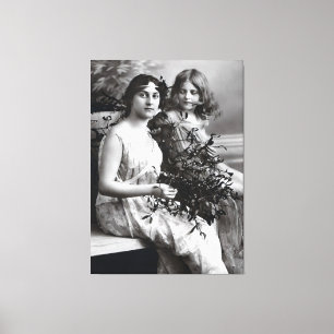 Timeless Portrait of Mother and Daughter  Canvas Print