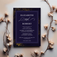 Timeless Purple Gold Floral Damask Wedding