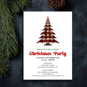 Timeless Red Black Plaid Christmas Celebration Invitation