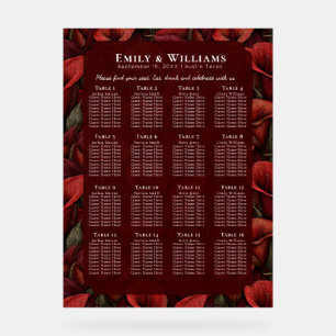 Timeless Red Calla Lilies Accent Boho Wedding Acrylic Sign