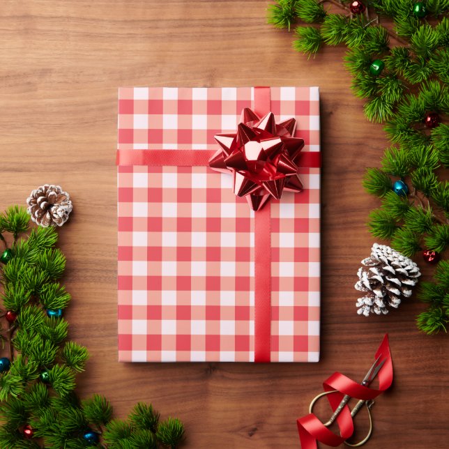 Timeless Red Gingham Farmhouse Vintage Style Wrapping Paper (Holiday Gift)