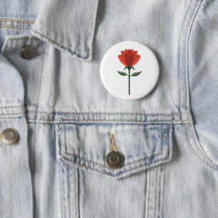 Timeless Red Rose 6 Cm Round Badge