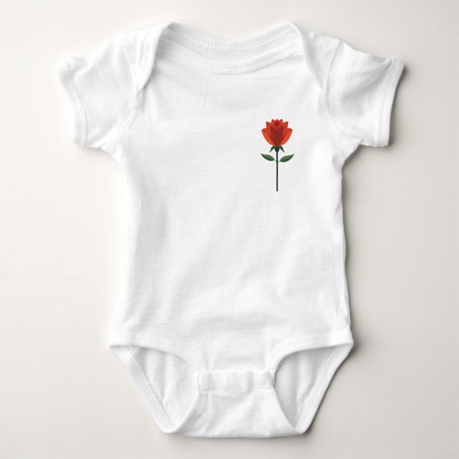 Timeless Red Rose Baby Bodysuit (Front)