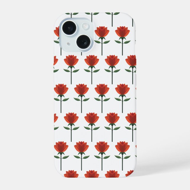 Timeless Red Rose iPhone 15 Case (Back)