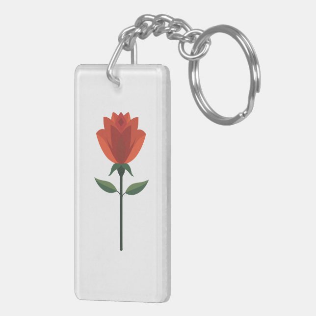 Timeless Red Rose Key Ring (Back Right)