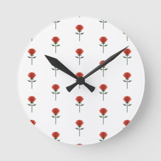 Timeless Red Rose Round Clock