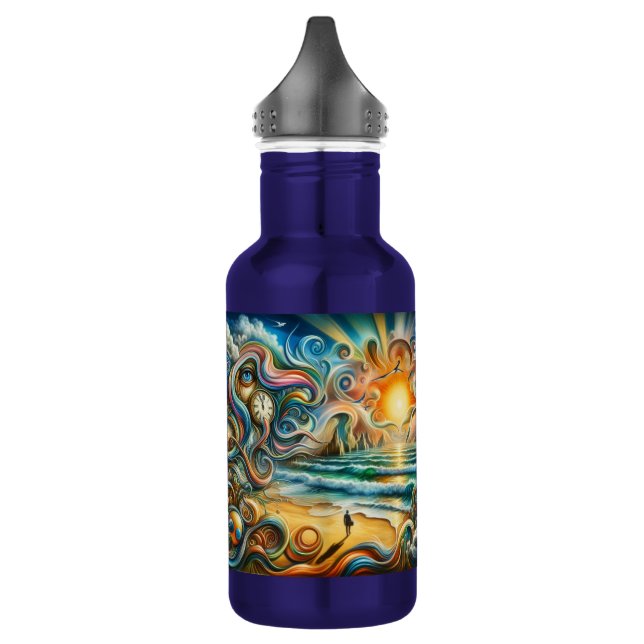 Timeless Reflections: Surreal Coastal Dreamscape 532 Ml Water Bottle (Left)