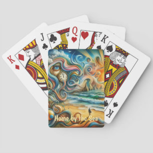 Timeless Reflections: Surreal Coastal Dreamscape Playing Cards