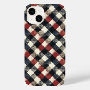 Timeless Retro Navy and Red Plaid Pattern  Case-Mate iPhone 14 Case