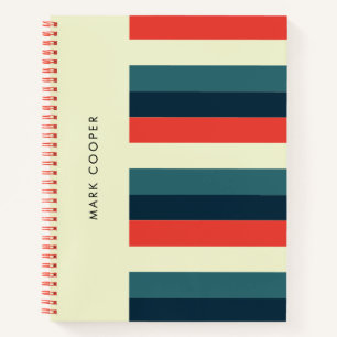 Timeless Retro Vibe Colourful Horizontal Stripes Notebook