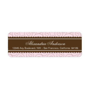 Timeless Return Address Label (brown/pink)