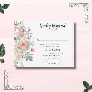 Timeless Romance Floral Wreath Wedding RSVP Card