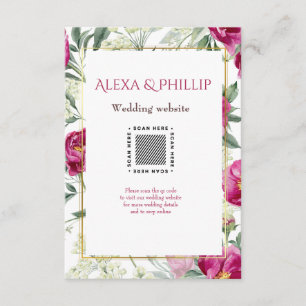 Timeless Romance Pink watercolor Wedding Enclosure Card
