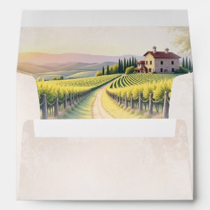 Timeless Romantic Vineyard Rustic Wedding Envelope