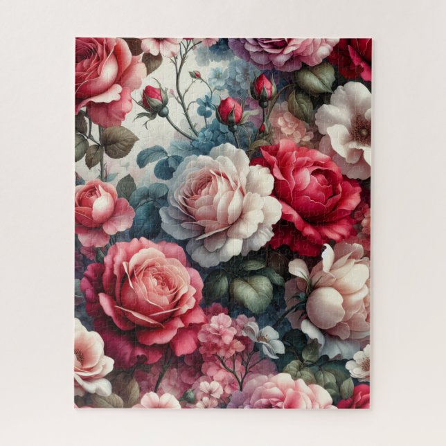 Timeless Rose Floral Charm Jigsaw Puzzle (Vertical)