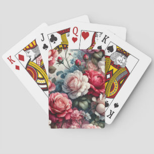 Timeless Rose Floral Charm Playing Cards