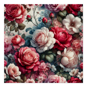Timeless Rose Floral Charm Poster