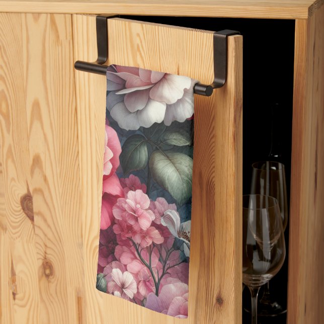 Timeless Rose Floral Charm Tea Towel (Thirds Fold)