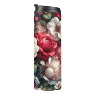 Timeless Rose Floral Charm Thermal Tumbler
