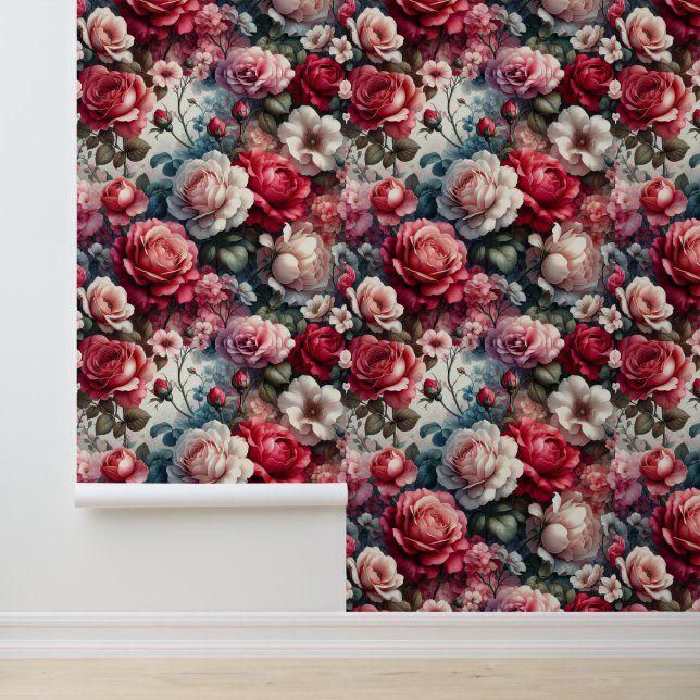 Timeless Rose Floral Charm Wallpaper (Application)