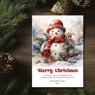Timeless rustic Christmas scene festive greeting   Holiday Card