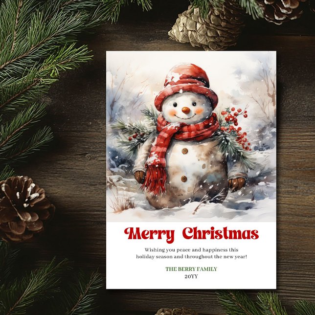 Timeless rustic Christmas scene festive greeting   Holiday Card (Timeless rustic Christmas scene festive greeting card)