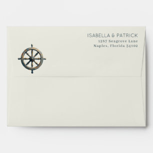 Timeless Rustic Nautical Wheel Envelope