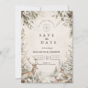Timeless Rustic Winter Wedding Save The Date