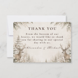 Timeless Rustic Winter Wedding Thank You Card