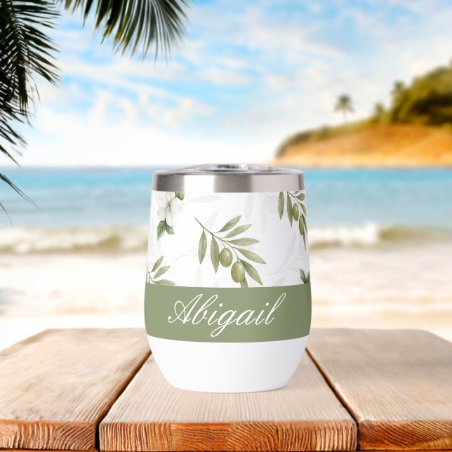Timeless Sage Olive Watercolor Chic Name (Beach (Rotated))