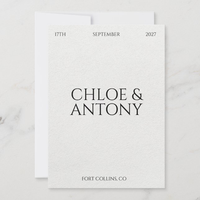 Timeless, Save The Date (Front)