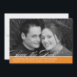 Timeless Script Photo Save The Date - Orange<br><div class="desc">Your guests will find these chic and timeless Save The Date cards irresistible as they look forward to celebrate your special day. More colours available at berryberrysweet.com</div>