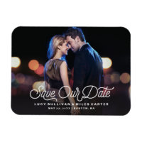 Timeless Script Save Our Date Photo Announcement