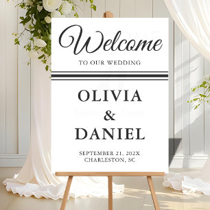 Timeless Script Wedding Welcome Sign