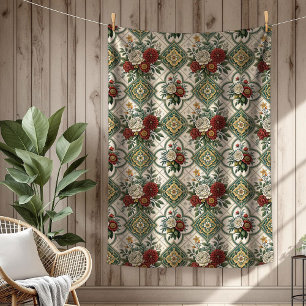 Timeless Shabby Chic Blanket Ornate Tile Patterns