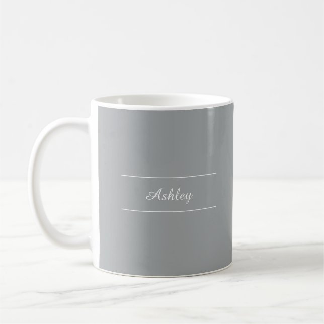 Timeless - Silver-Grey Name Mug (Left)