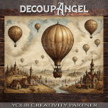 Timeless Skies: Vintage Balloon Soar - Decoupage Tissue Paper<br><div class="desc">❇️➡️ Custom designs and sizes available on request⬅❇️ 🔍 Explore our collections of 🦄 animals, 🌼 flowers, 🛠 basic elements, 👩 female portraits, and discover fantastic 💡 ideas for your ✂ decoupage projects, 🔁 furniture upcycling, and ⭐ object covering. ❤️ Contact us for any need or request and we will...</div>