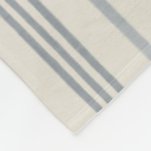 Timeless Slate Blue Painterly Stripe Pattern Fleece Blanket